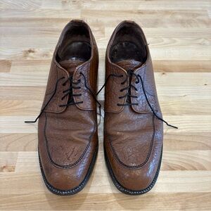 Vintage Dack 150 9.5E Brown Camel Skin Men’s Dress Derby Shoes Made In Canada